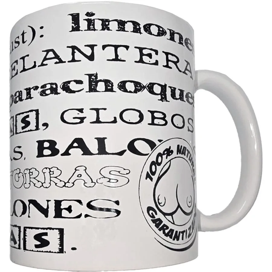 Diablo Picante - White Mug with Boob Synonyms 370 ml