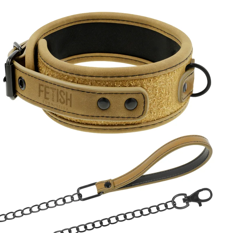 Fetish Submissive Origen - Neoprene Lined Necklace with Chain