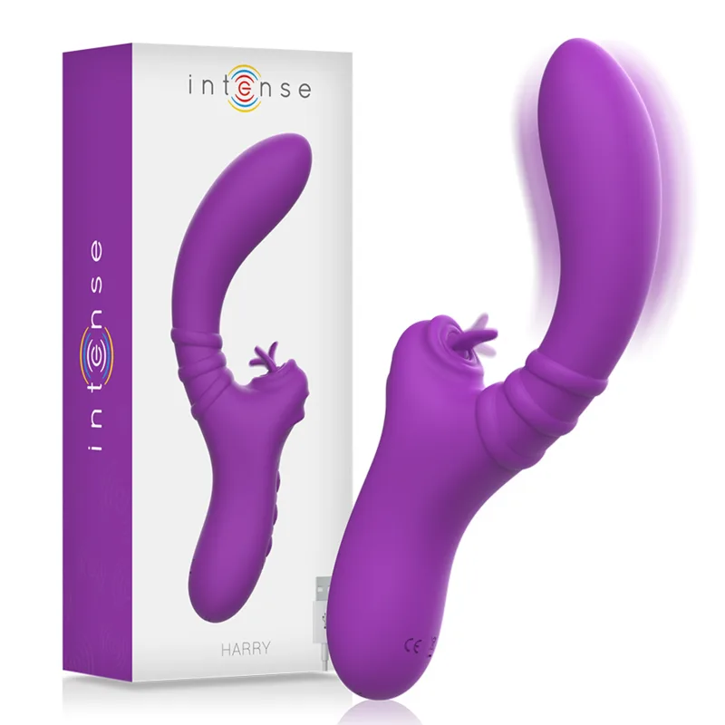 Intense - Harry Flexible Vibrator with Purple Tongue