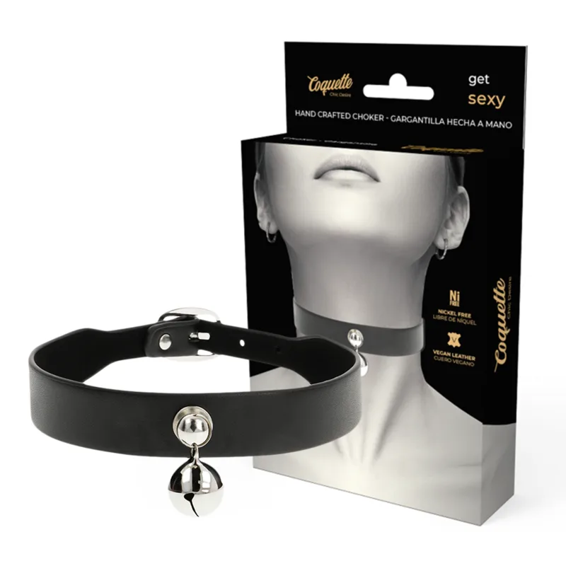 Coquette Chic Desire - Vegan Leather Necklace Woman Rattle Accessory