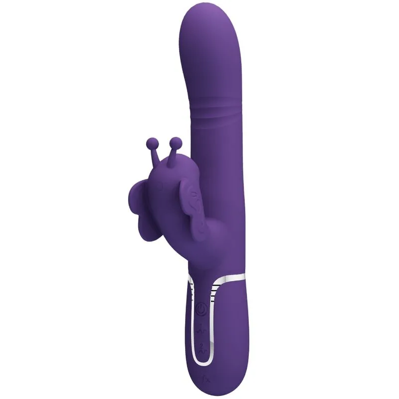 Pretty Love - Vibrador Coelho Multifunções 4 em 1 Borboleta Roxo