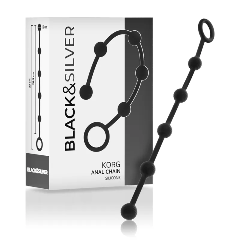 Black&Silver - Korg Anal Rosary Silicone Initiation 21 cm