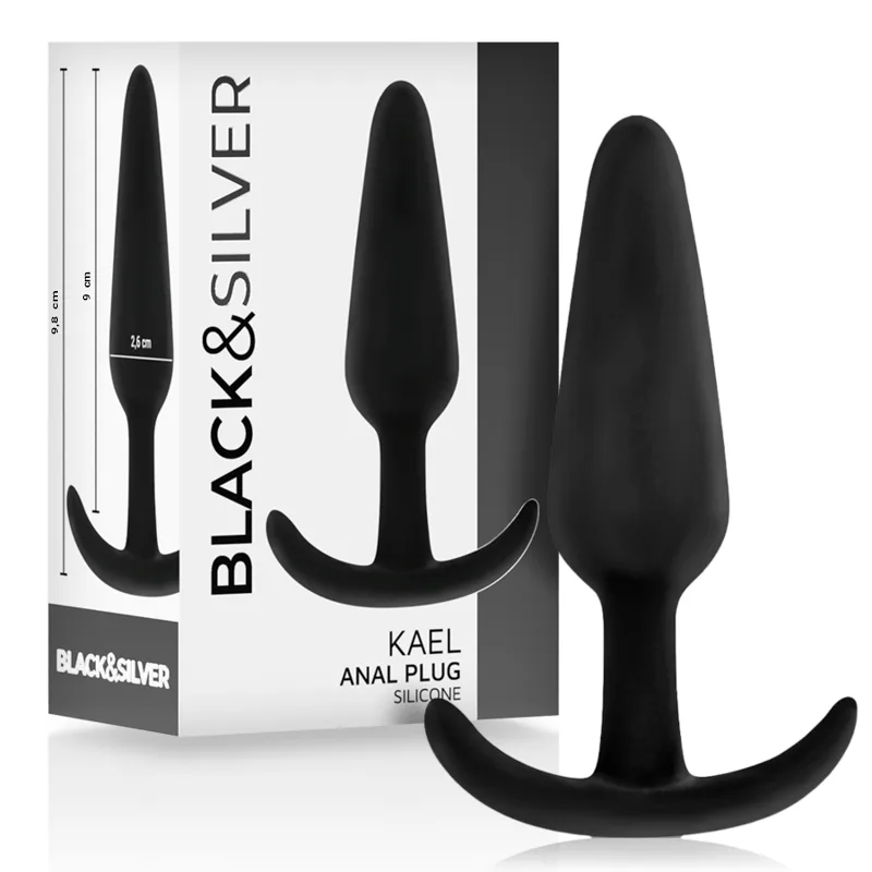 Black&Silver - Kael Silicone Anal Plug with Medium Handle