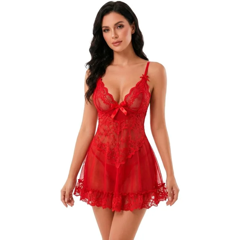 Livco Corsetti Fashion - Nuit Set T-Shirt + Red Panty 2028 L/XL