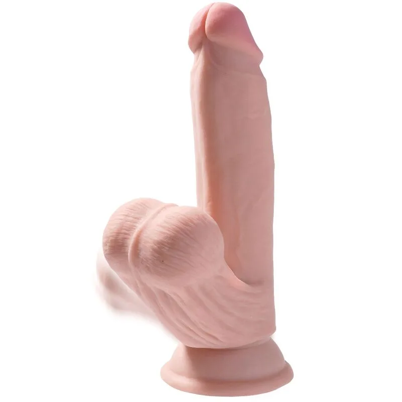 King Cock - Plus 3D Dildo Swinging Balls 15.2 cm Light Skin