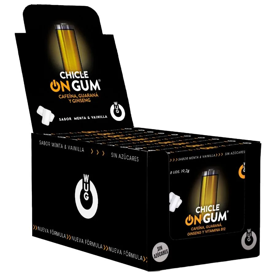 Wug Gum - on Caffeine, Ginseng and Guarana Gum | Display 12 X 8 Units