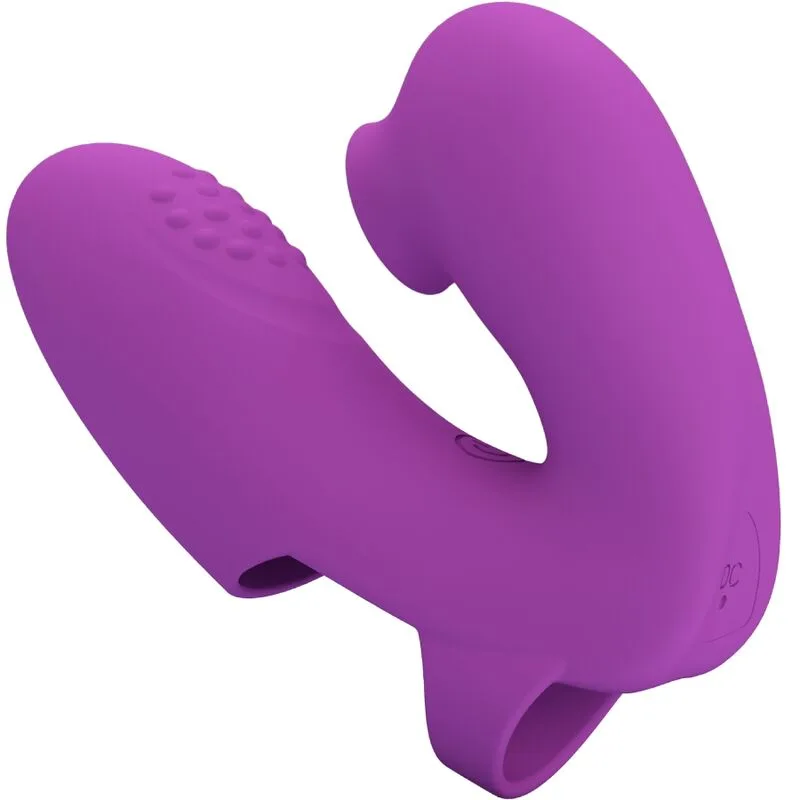 Pretty Love - Athena Finger Vibrator with Clitoris Stimulator Purple