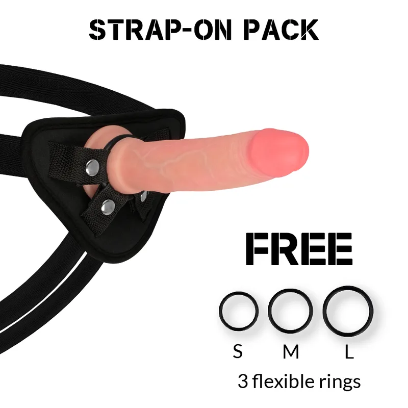 Rockarmy - Harness + Liquid Silicone Dildo Premium Avenger 19 cm -O- 3.98 cm