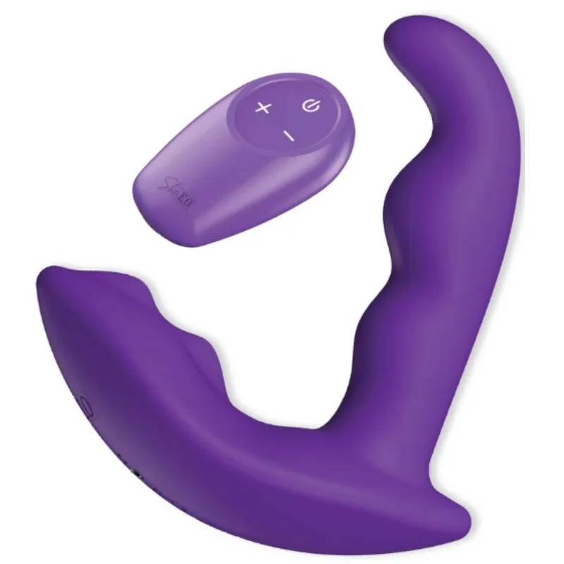 She.e.o - Estimulador Anal Vibratório Rotativo com Controle Remoto - Roxo