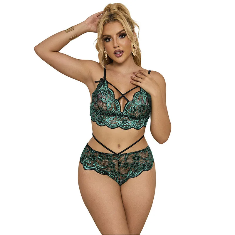 Subblime - 954086 Bra + Panties Lace Green S/M