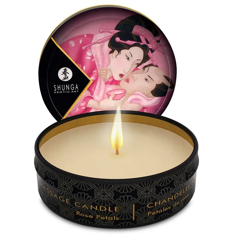 Shunga - Mini Caress By Candelight Roses Massage Candle 30 ml