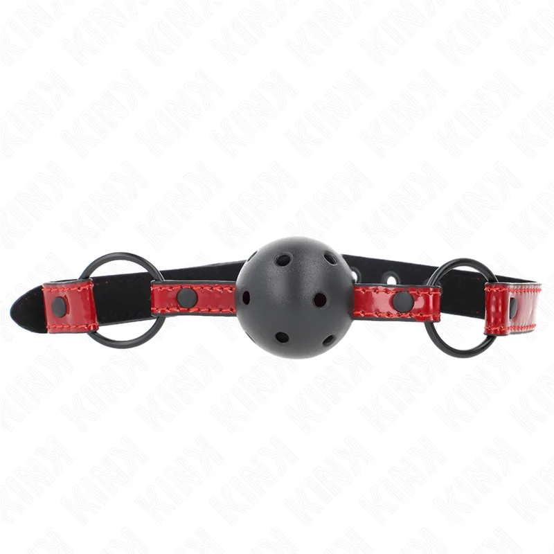 Kink - Shiny Leatherette Ball 4.5 cm Gag 63.5 X 2 cm Adjustable 41 X 59 cm