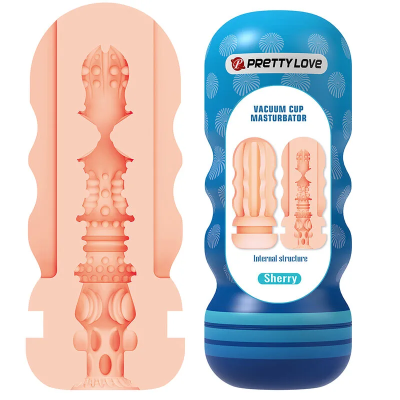 Pretty Love - Sherry Vagina Masturbator with Suction Cup and Internal Textures