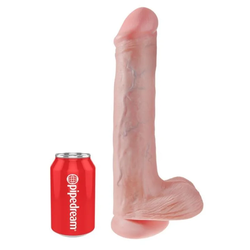 King Cock - Dildo Realista com Testículos e Ventosa 38 cm Cor de Carne