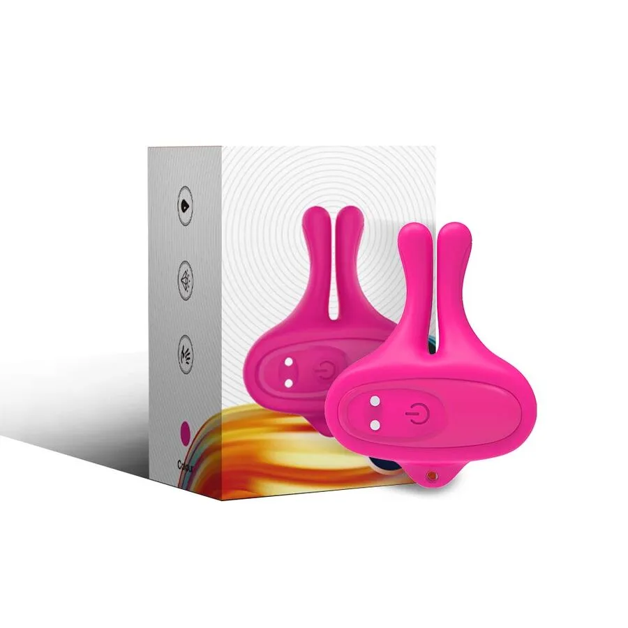 Armony - Rabbit Shape Vibration Magnetic Nipple Clamps Pink
