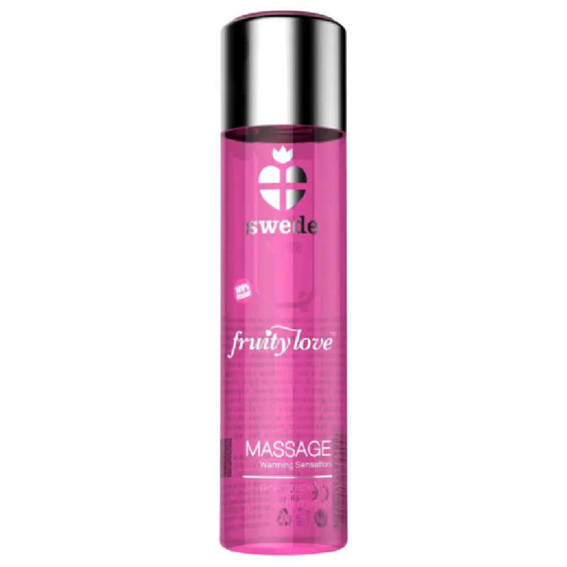 Swede - Fruity Love Warming Effect Massage Oil Pink Raspberry and Rhubarb 120 ml