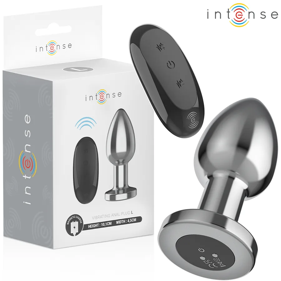 Intense - Anal Plug 10 Vibrations Metal with Remote Control L