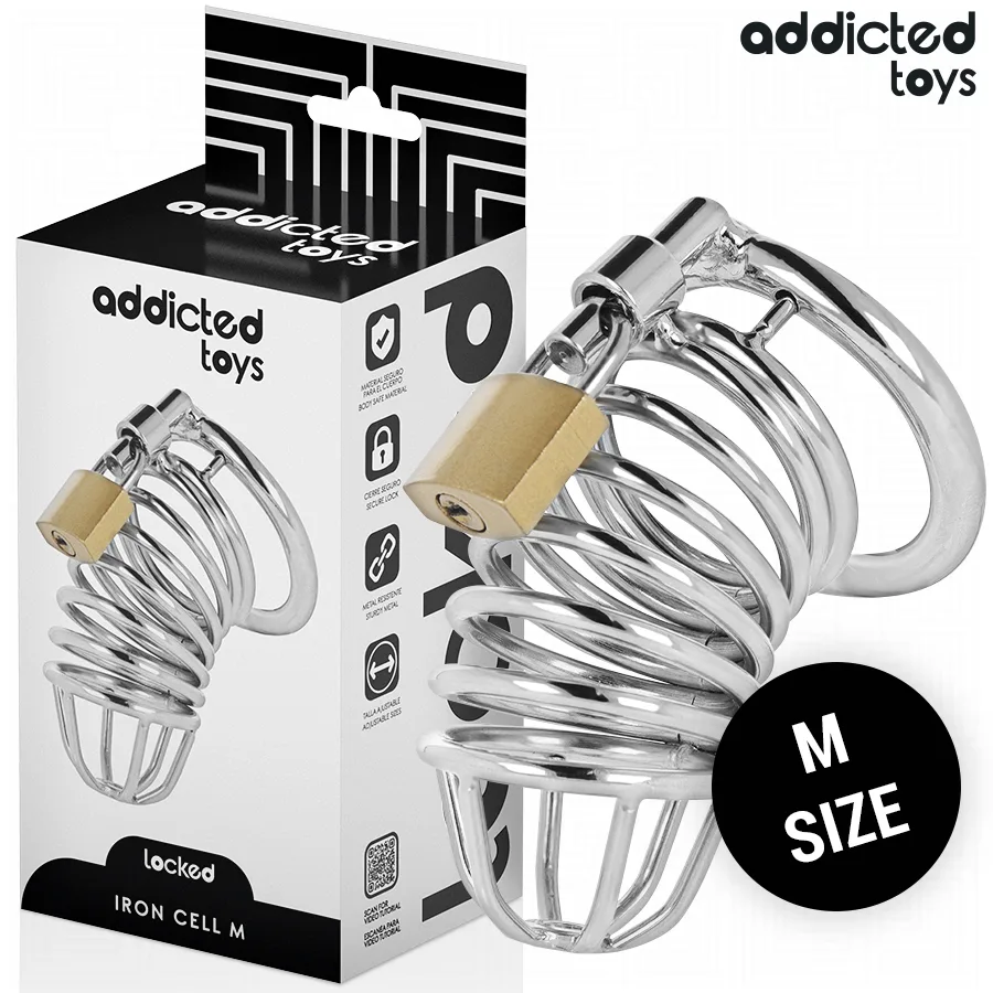 Addicted Toys Locked - Iron Cell Metal Penis Cage Size M
