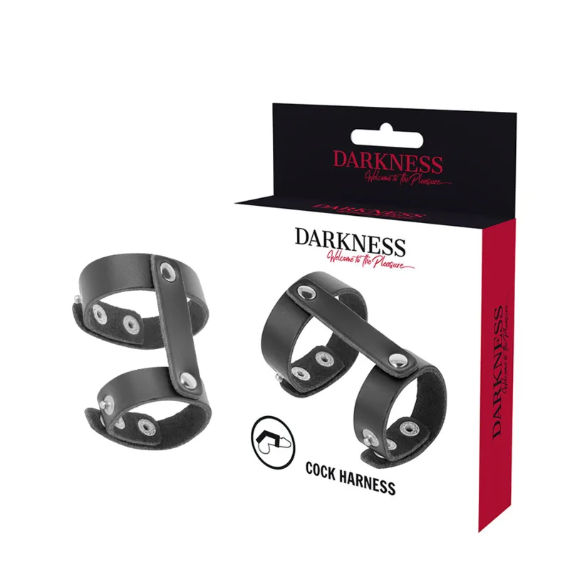 Darkness - Leather Adjustable Penis and Testicle Ring
