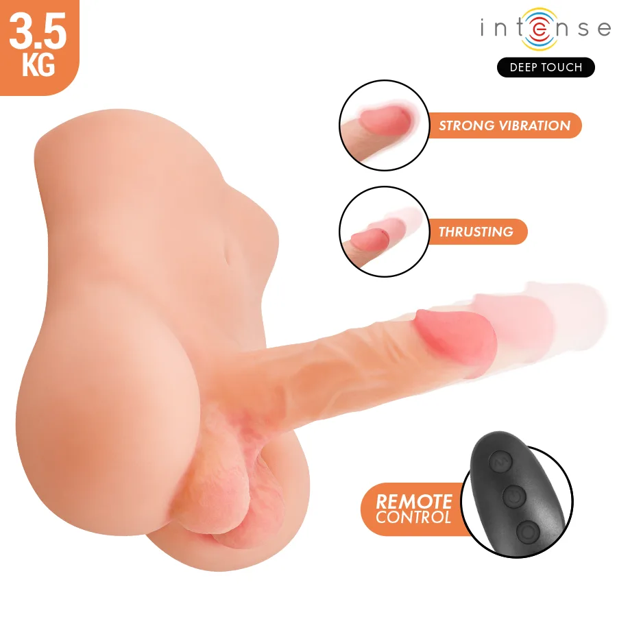 Intense Deep Touch - Damien Torso with Realistic Dildo with Pushing and Vibration Remote Control 3.5 kg