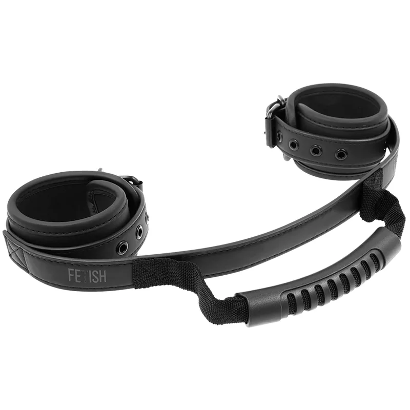 Fetish Submissive - Noprene Lining Handcuffs with Handle