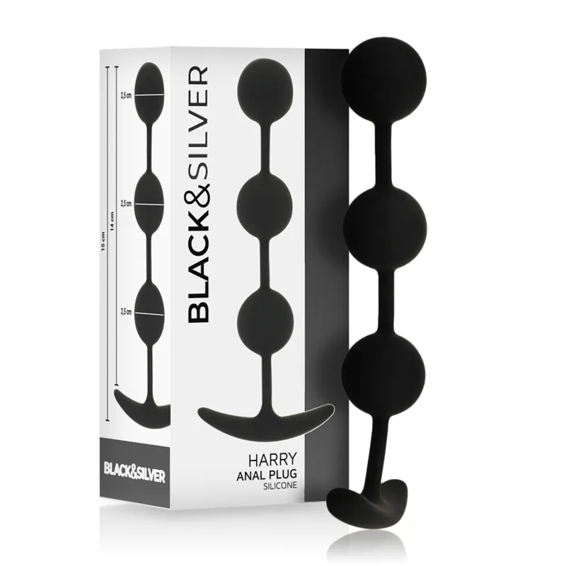 Black&Silver - Harry Anal Rosary 3 Silicone Spheres 14 cm