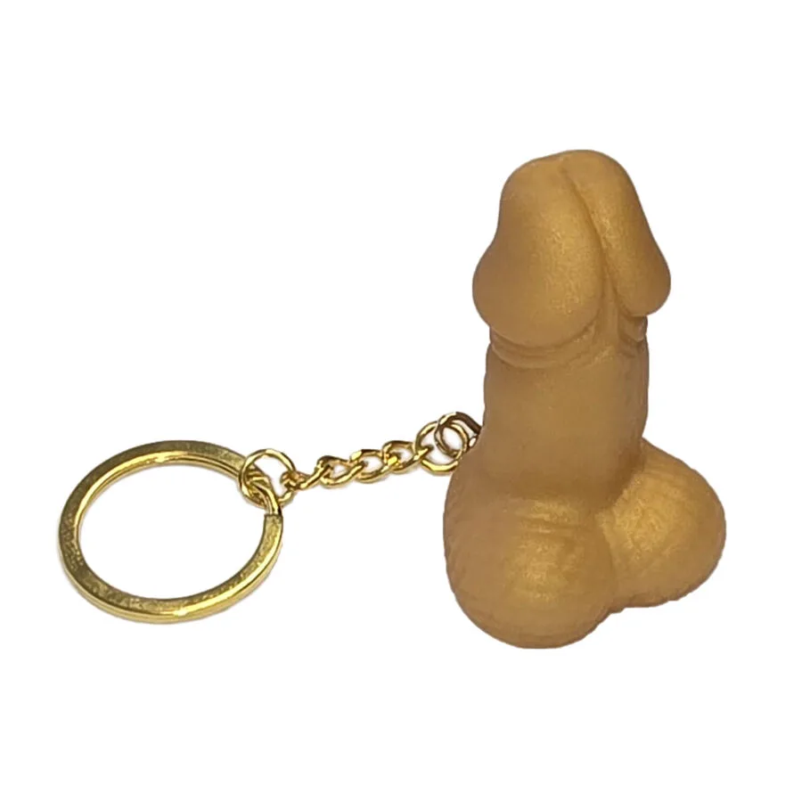 Diablo Picante - Penis Shaped Whistle Keyring Gold Color
