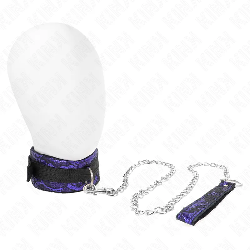 Kink - Short Velvet Lace Necklace with Belt 105 cm with Nylon Trim 44 X 5.5 cm