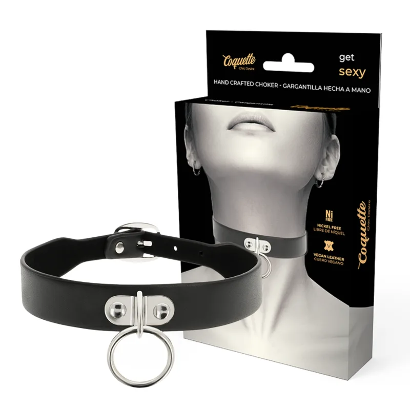 Coquette Chic Desire - Vegan Leather Necklace Woman Fetish Accessory