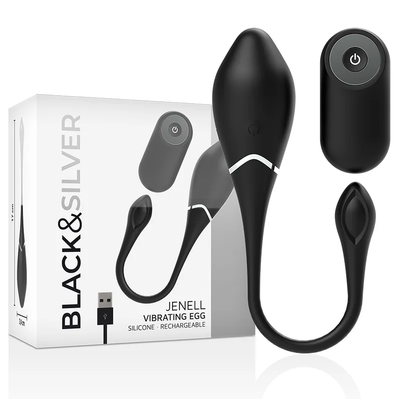 Black&Silver - Jenell Rechargeable Vibrating Egg