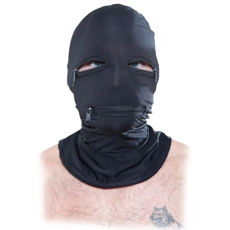 Fetish Fantasy Series - Hood with Zippers Black
