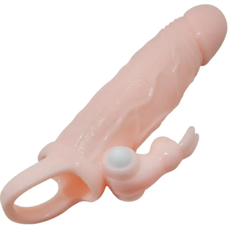 Baile - Brave Man Penis Cover with Rabbit and Double Engine Flesh 16.5 cm