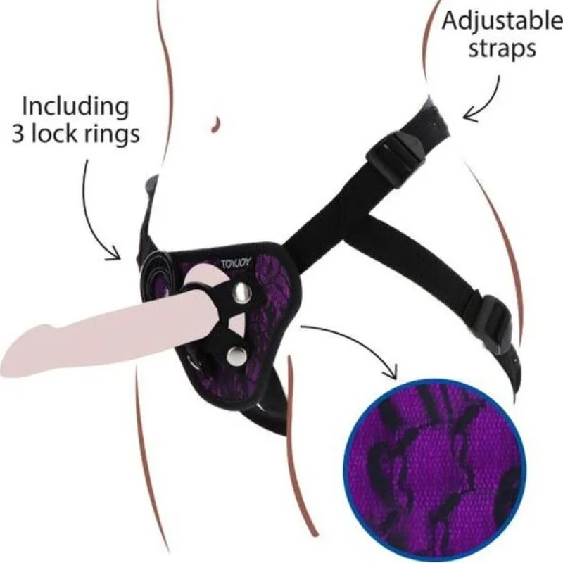 Get Real - Strap-on Lace Harness Purple