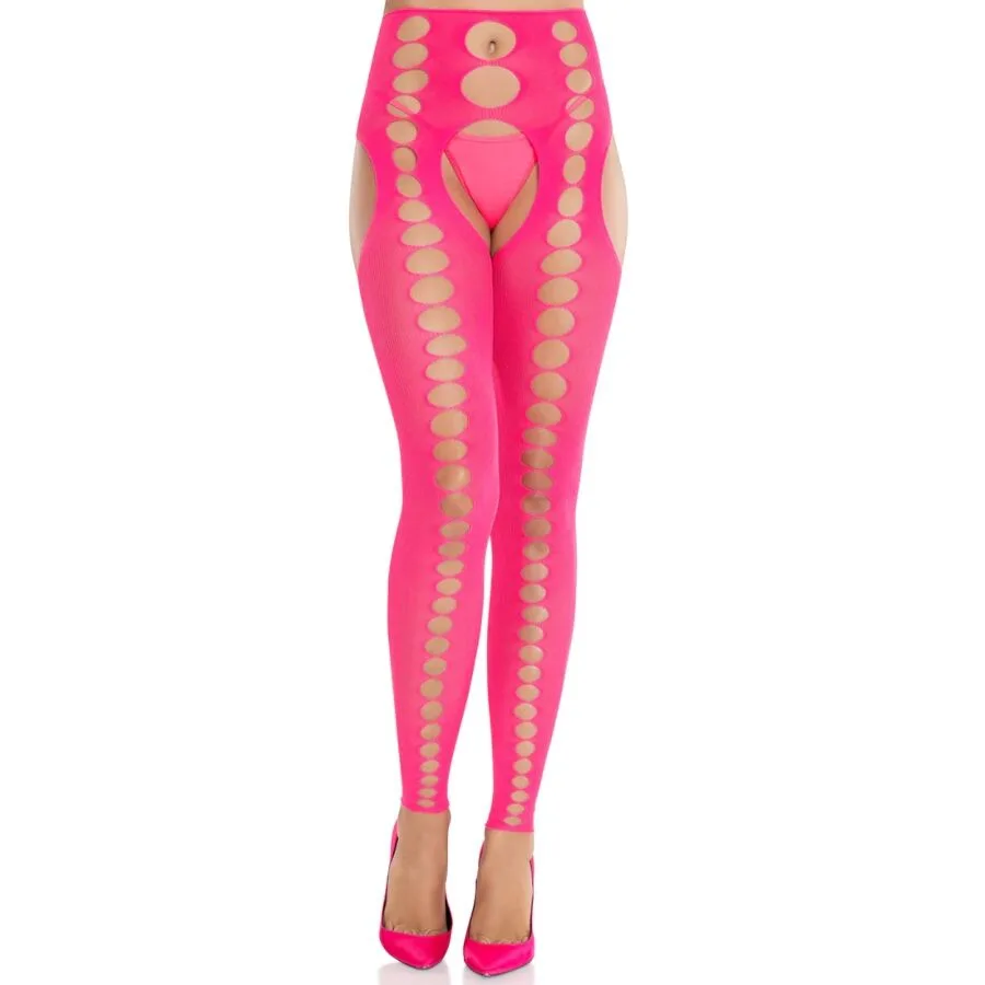 Leg Avenue - Strapless and Seamless Opaque Stockings Neon Pink