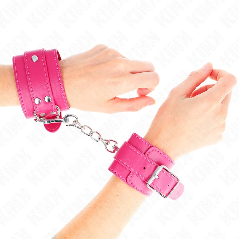 Kink - Wrist Restraints Raspberry Rose with Raspberry Rose Lining Adjustable 20-28 cm X 5.5 cm