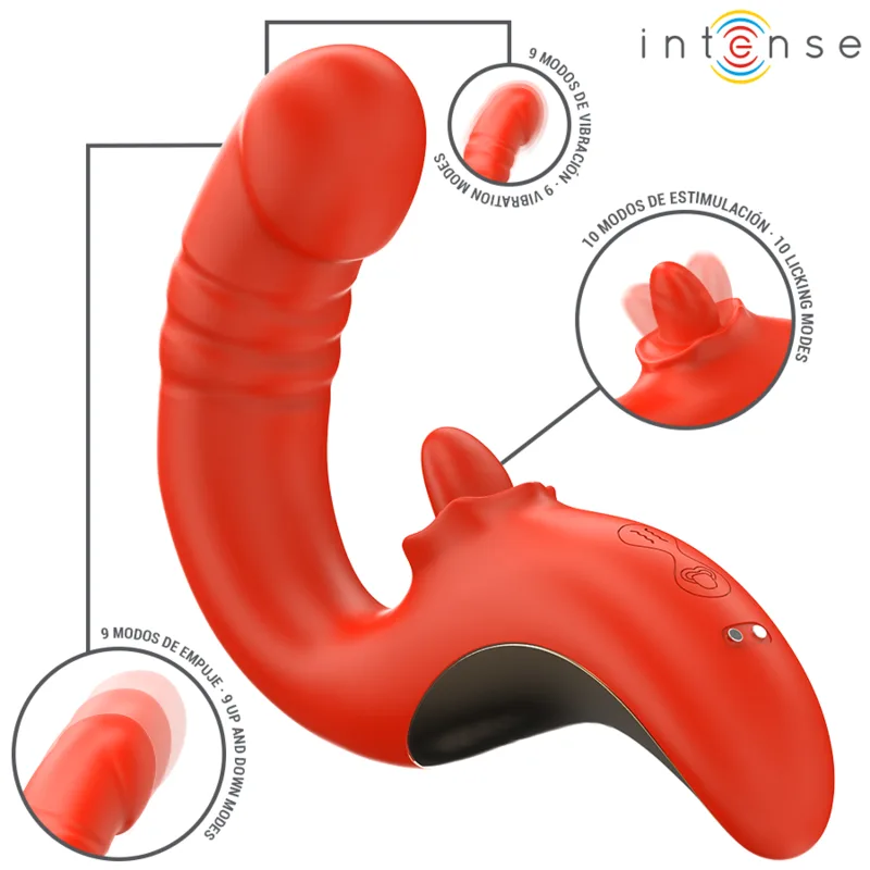 Intense - Paulina Vibrator and Stimulator in U Shape Red
