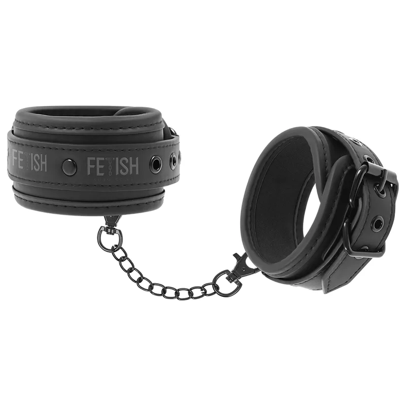 Fetish Submissive - Vegan Leather Ankle Cuffs with Noprene Lining