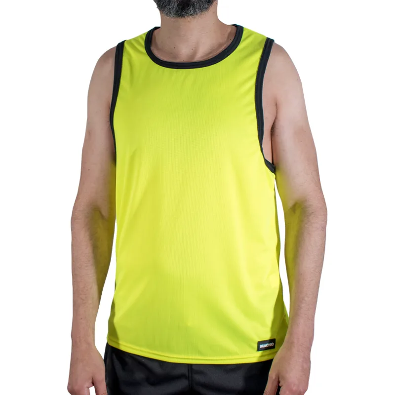 Macho - Cmv001 Camiseta Amarela de Ginástica Tamanho P/M