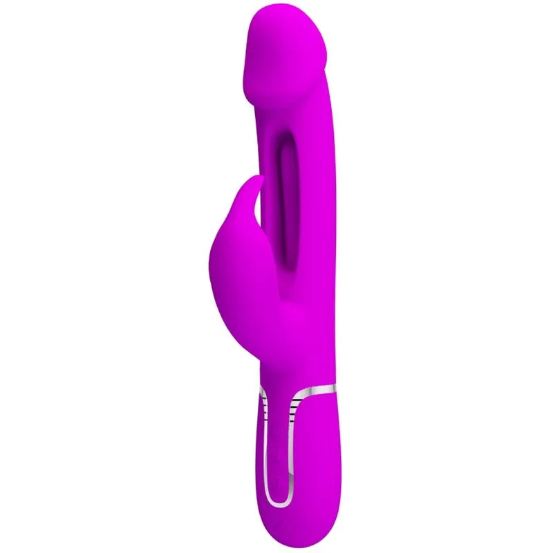 Pretty Love - Kampas Rabbit 3 in 1 Multifunction Vibrator with Tongue Fuchsia