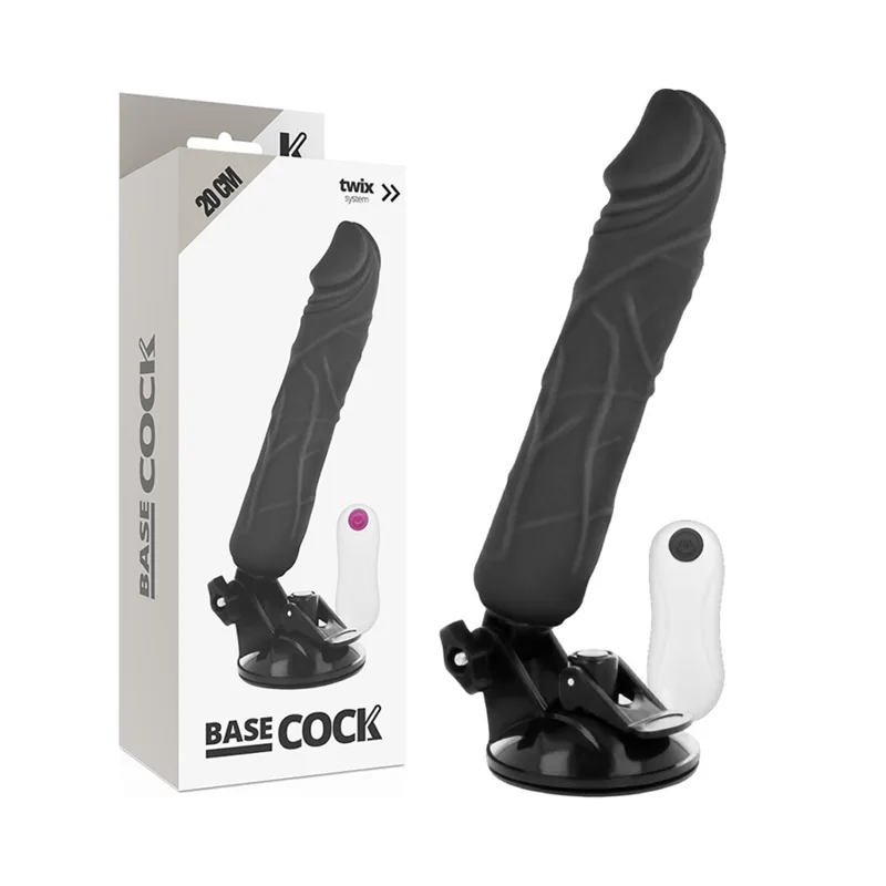 Basecock - Realistic Vibrator Remote Control Black 20 cm -O- 4 cm