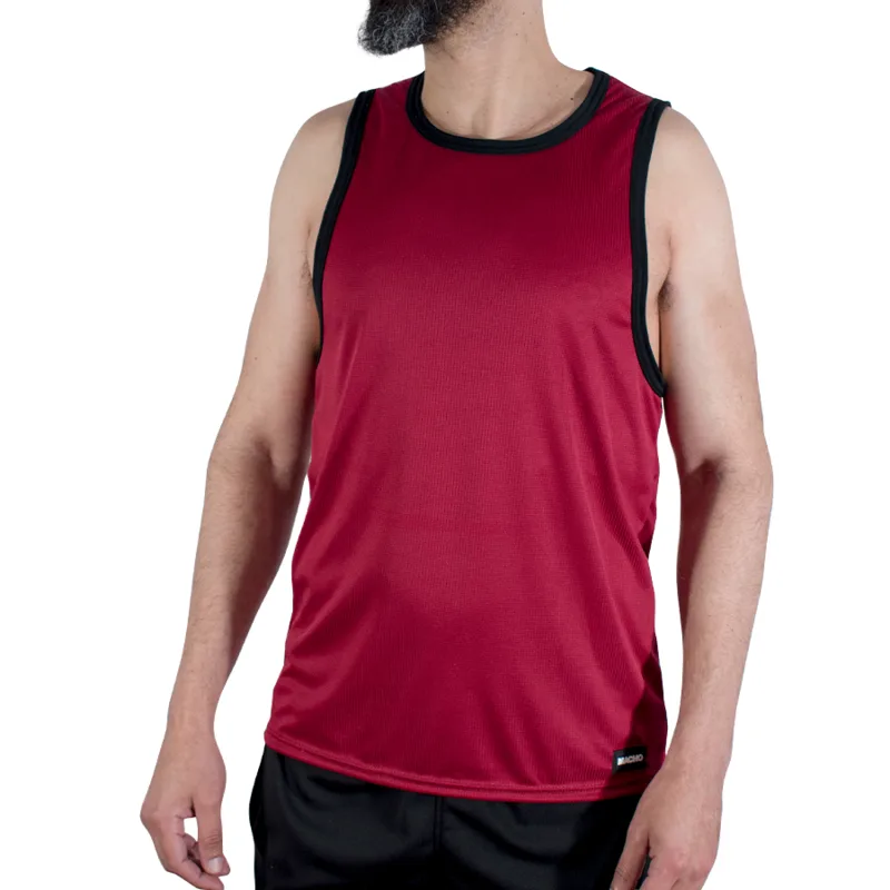 Macho - Cmv003 Maroon Gym T-Shirt L/XL