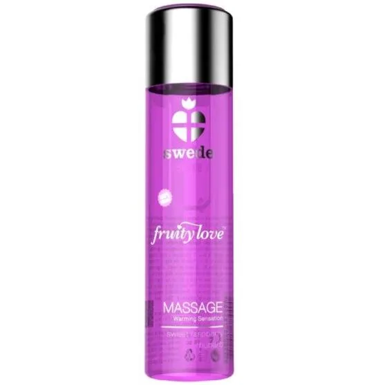 Swede - Fruity Love Warming Effect Massage Oil Pink Raspberry and Rhubarb 60 ml