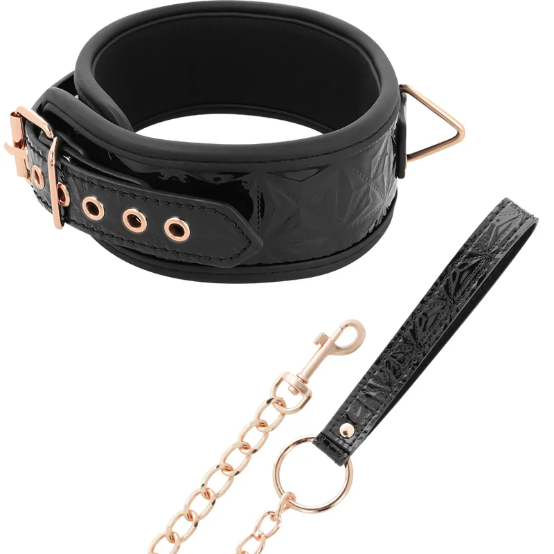 Begme - Black Edition Premium Vegan Leather Collar with Neoprene Lining