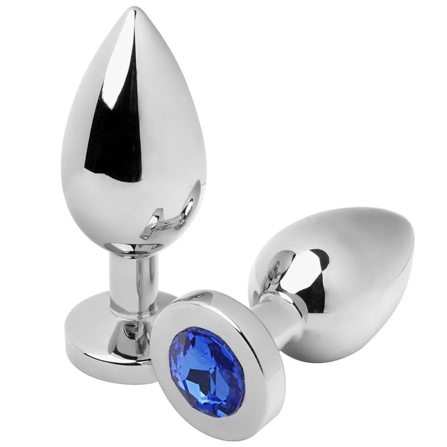 Metal Hard - Plug Anal Diamante Azul Pequeno 5,71cm