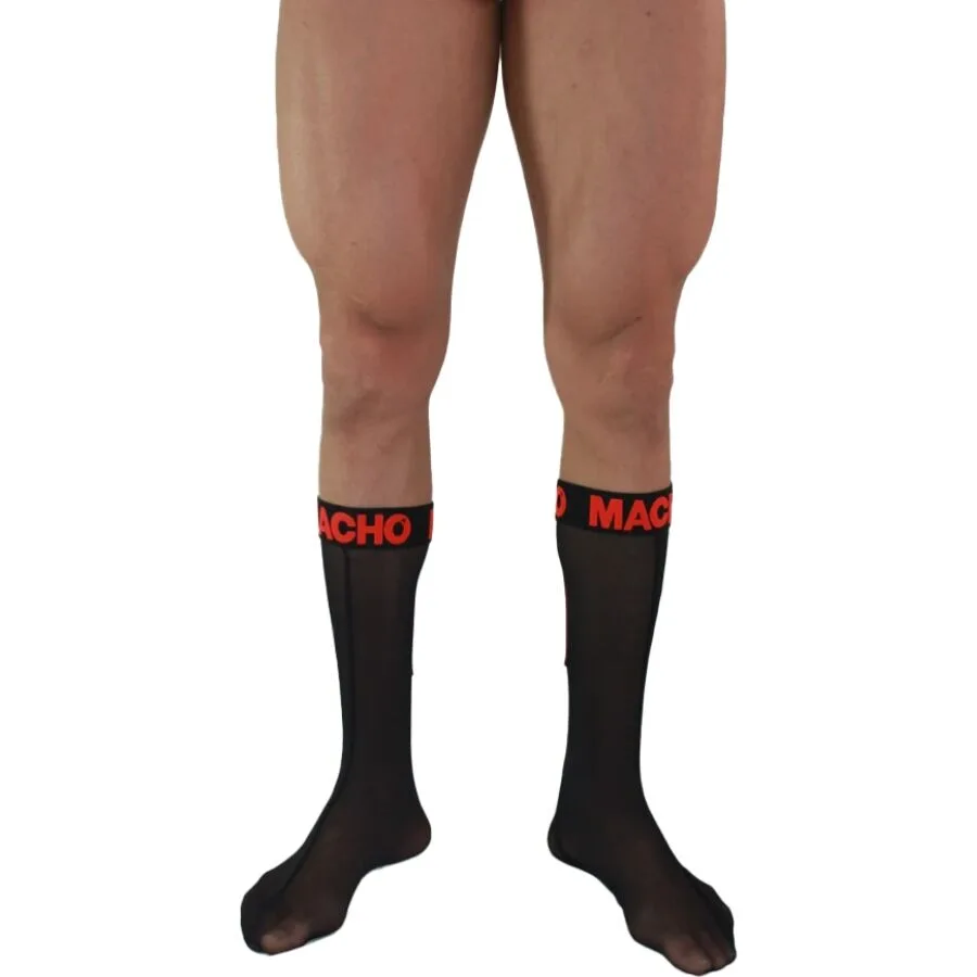 Macho - Thin Socks One Size Black/Red