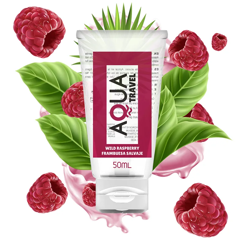 Aqua Travel - Wild Raspberry Flavour Waterbased Lubricant - 50 ml