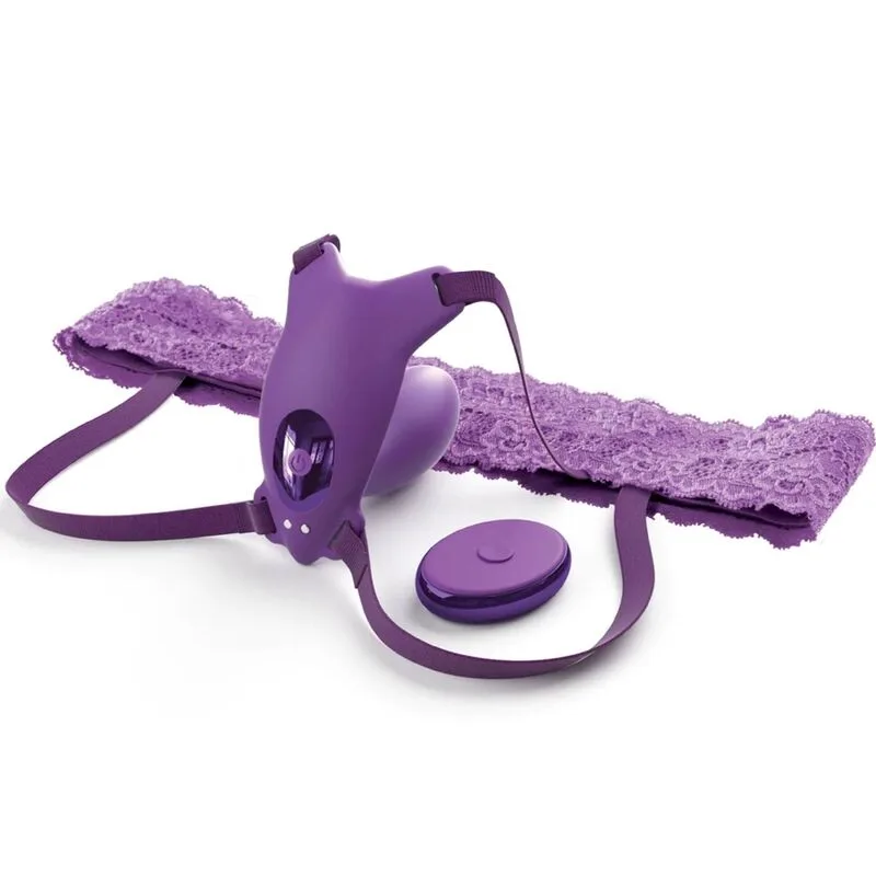 Fantasy for Her - Butterfly Harness G-Spot with Vibrator, Rechargeable & Remote Control Violet