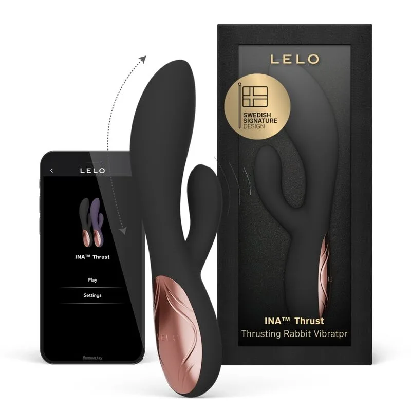 Lelo - Ina Thrust Rabbit Thrusting Vibrator Black