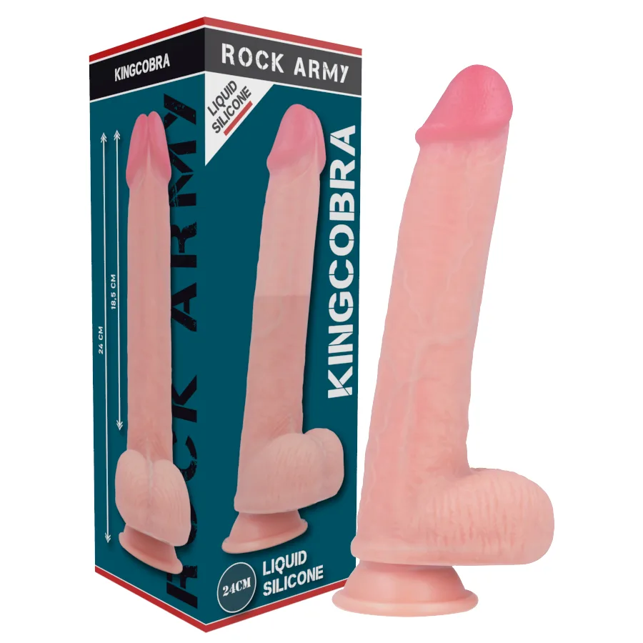 Rockarmy - Liquid Silicone Premium Kingcobra Realistic 24 cm -o- 4,77 cm