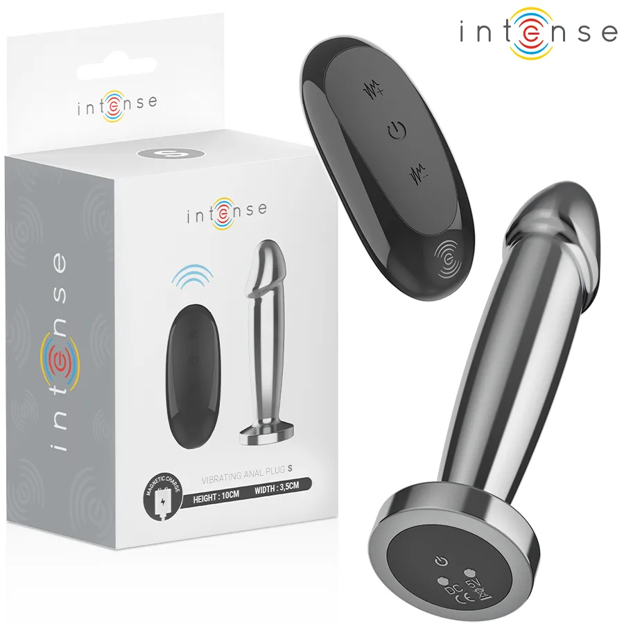 Intense - Anal Plug 10 Vibrations Metal Dildo with Remote Control S